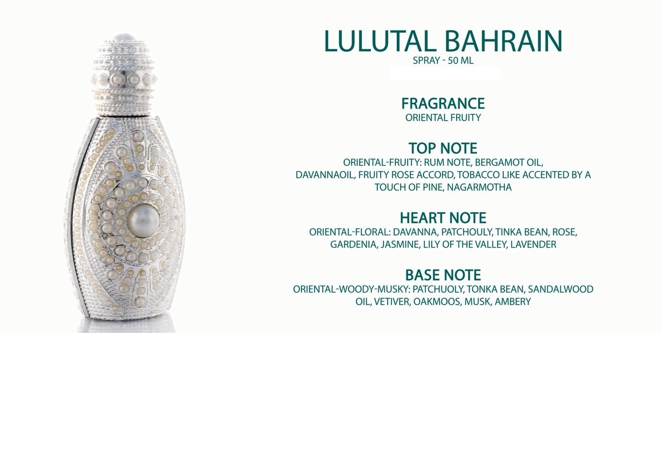 Lulatal Bahrain Spray Perfume 50ml by Asgharali - Click Image to Close